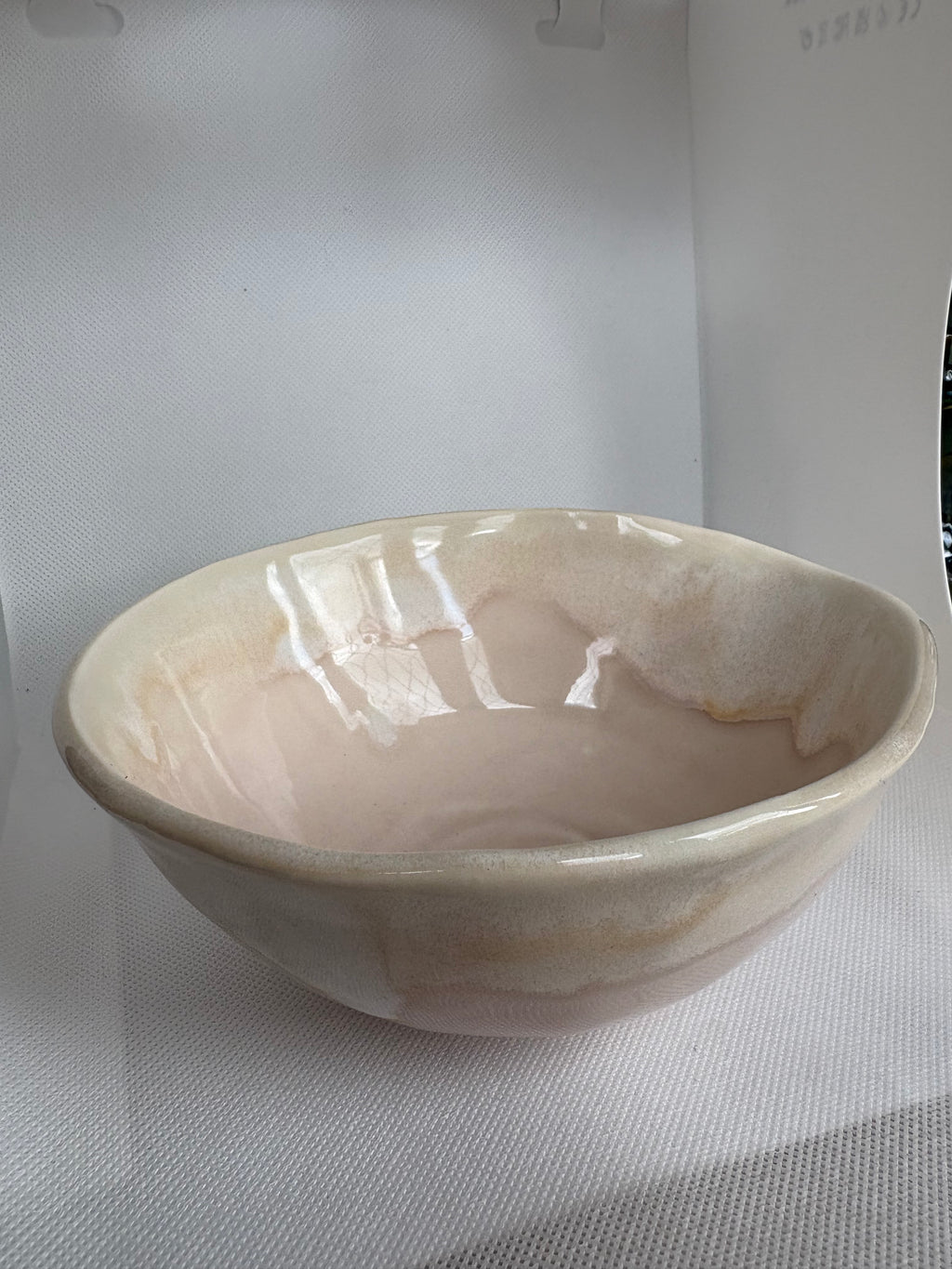 Porcelain Bowl — Cherry Blossom & Honey Flux Glaze
