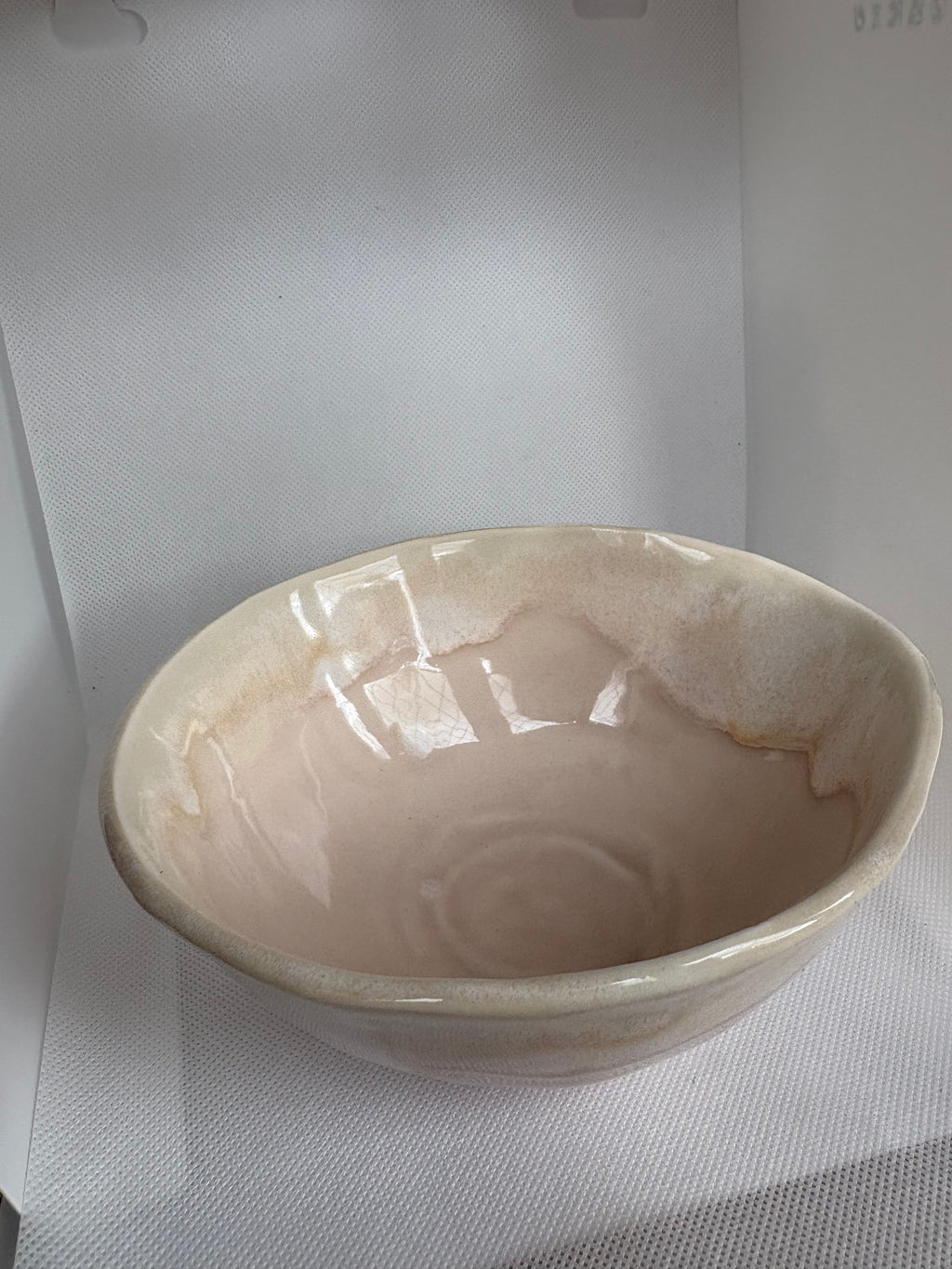 Porcelain Bowl — Cherry Blossom & Honey Flux Glaze