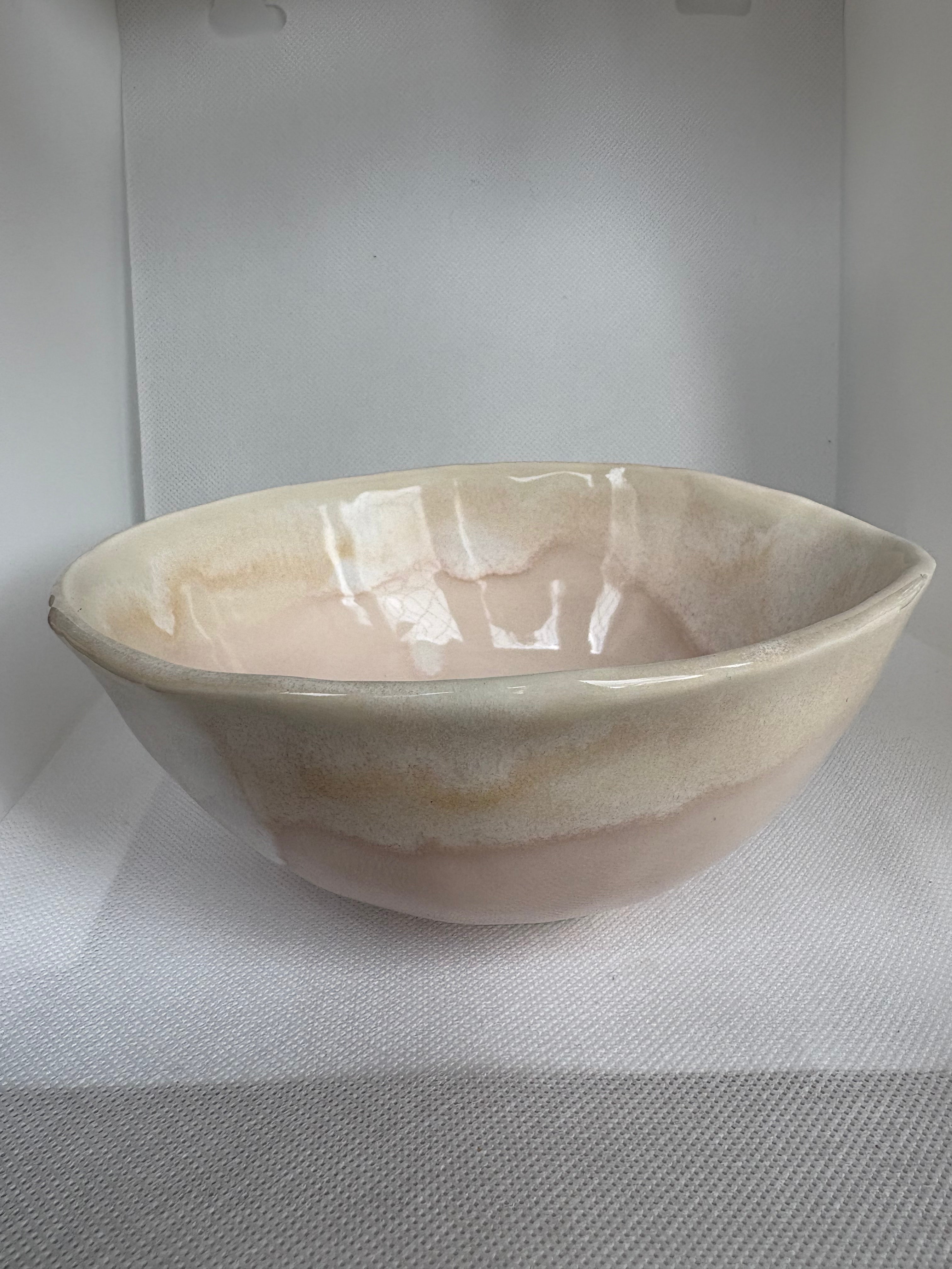 Porcelain Bowl — Cherry Blossom & Honey Flux Glaze