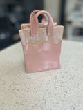 Pink Glazed Handbag Vase