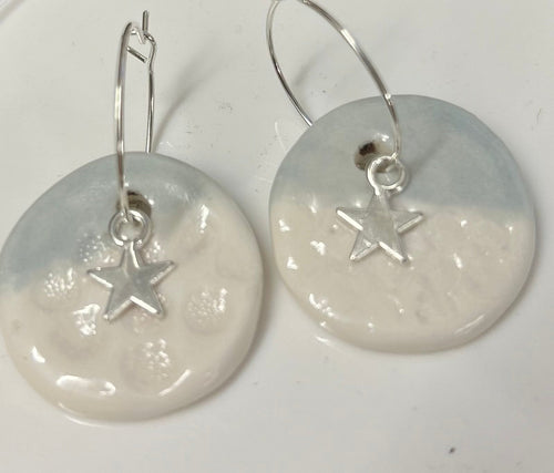 Ceramic Hoop Earrings — Silver Lining - Gilly Gonks